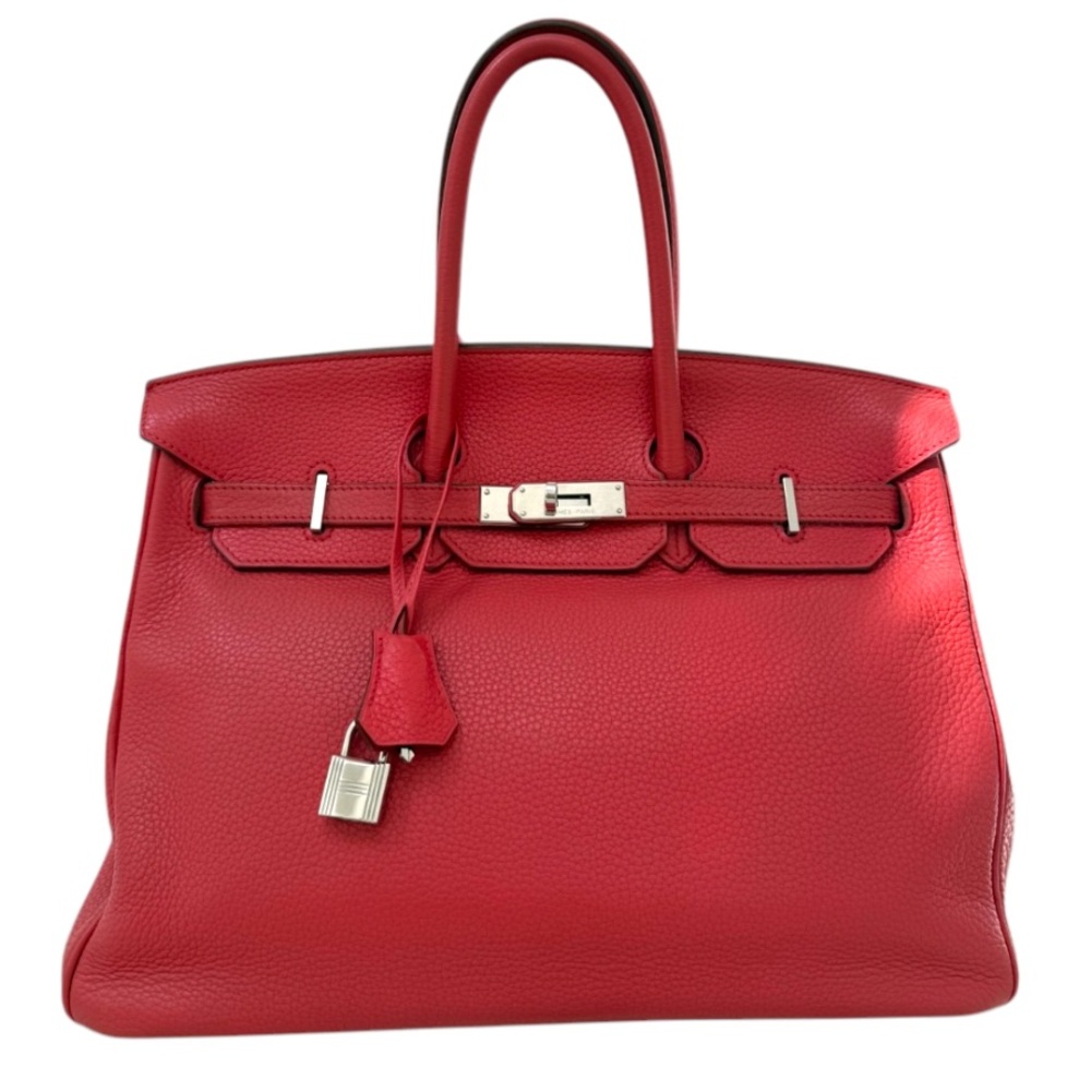 SOLD 🎉 Authentic Hermes Birkin 35 Rouge Red Clemence with Palladium Hardware